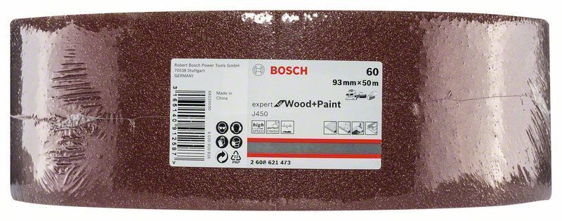 Шлифрулон Bosch J450 на тканевой основе G80 - 93mm х 50.000mm (2608621474)