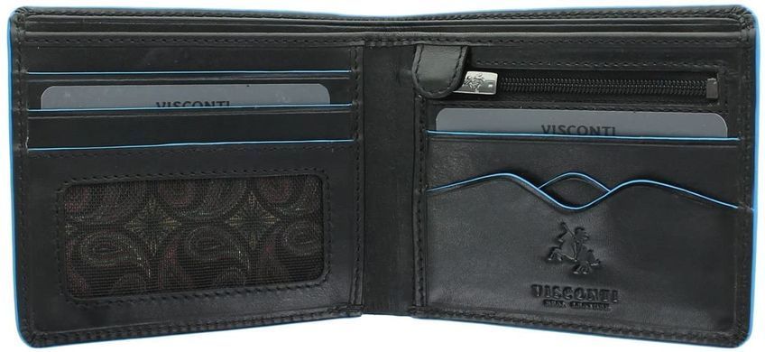 Гаманець чоловічий шкіряний Visconti ALP85 Ozwald з RFID Italian Black