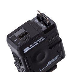 Автомобільний зарядний пристрій MECHA з висувними кабелями та портами USB/Type-C Чорний HP-A1B, Черный