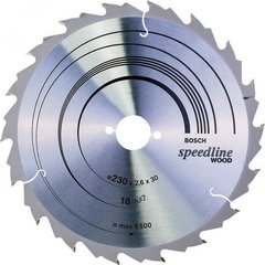 Пиляльний диск Bosch Speedline Wood 230×2,6×30 мм, 18 FZ/WZ (2608640804)