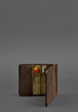 Чоловіче шкіряне портмоне темно-коричневе 1.0 затиск для грошей