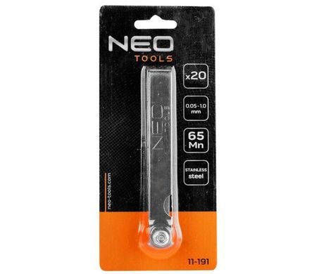 Neo Tools Щупи вимірювальні, набір 20 пластин, 0.05 - 1.0 мм