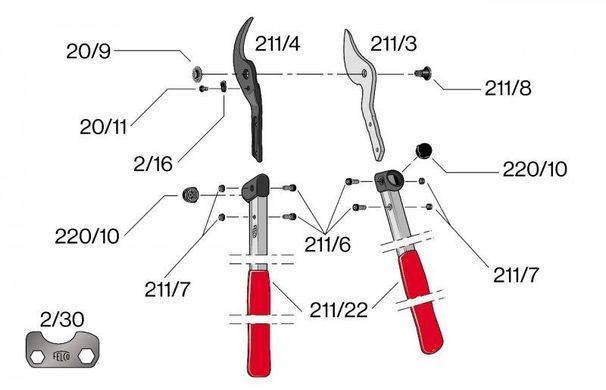 Змінне опорне лезо Felco (211/4)