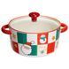 Супниця порцелянова Christmas новорічна 800 (мл) з кришкою Yiwu FM-CS-9C, Червоний