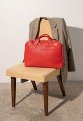 Шкіряна ділова сумка Attache Briefcase червоний флотар, Червоний, Натуральна шкіра