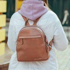 Невеликий жіночий рюкзак з натуральної шкіри в темно-рожевому кольорі Tiding Bag - 24092