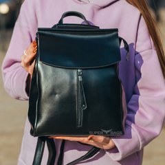 Женский стильный черный рюкзак из натуральной кожи Tiding Bag - 66542