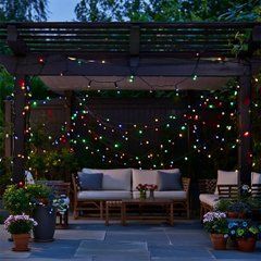 Новорічна гірлянда вулична 50 м 500 LED з сонячною батареєю чорний провід Мультиколір SB500L50MBML