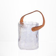 Ваза сумочка з ручкою 12&times;8.5&times;16&nbsp;(см) декоративна скляна ваза для квітів 800 (мл) Прозорий HP-19-154-3, Прозрачный