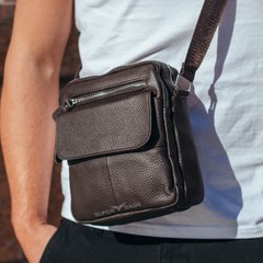 Чоловіча шкіряна сумка-барсетка через плече Tiding Bag SK N113 коричнева, Коричневий