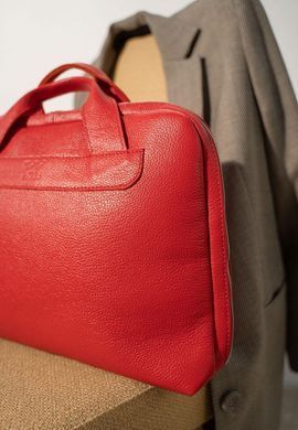 Кожаная деловая сумка Attache Briefcase красный флотар