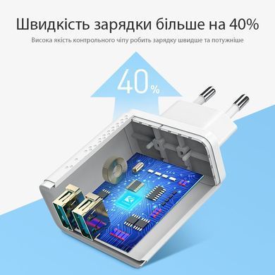 Мережевий зарядний пристрій FLOVEME 2.4A FL170849 white