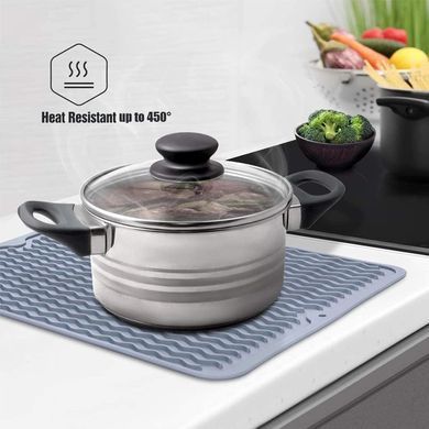 Коврик силиконовый нескользящий для сушки посуды 30*40см Gray