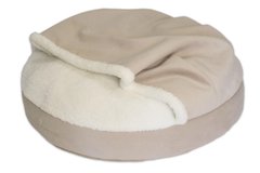 Лежак для собак та котів Lounge Ivory з капюшоном S - діаметр 60см, висота 9см