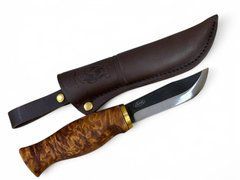 Ніж AHTI Jahti Puukko 100 мм, 80CrV2 58HRC, 100x27x3.2 мм - лезо, чохол - шкіра, BRISA, Коричневий