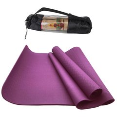 Килимок для йоги та фітнесу NQ Sports TPE+TC 6 мм NQ001 purple