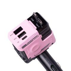 Автомобільний зарядний пристрій MECHA з висувними кабелями та портами USB/Type-C Рожевий HP-A1P, Рожевий