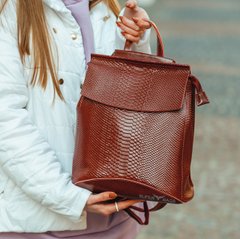 Міський коричневий жіночий рюкзак із натуральної шкіри Tiding Bag — 28399
