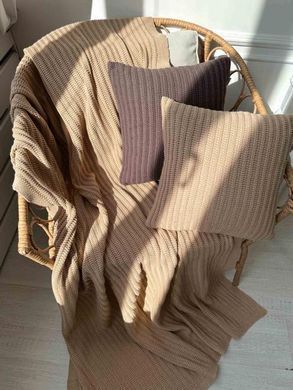 В'язана наволочка COTTON бежева 45х45 см, Бежевий