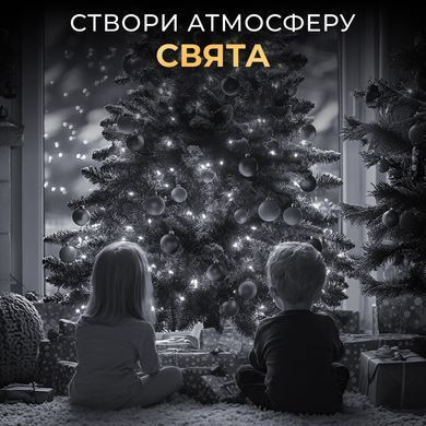 Гірлянда роса на пульті 100 метрів на 1000 led світлодіодів крапля на зеленому дроті біла 1000L100MGW