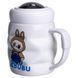 Чашка фарфоровая с крышкой Labubu 400 (мл) подарочная кружка прикольная чашка для детей на подарок Белый с синим FM-54A