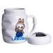 Чашка фарфоровая с крышкой Labubu 400 (мл) подарочная кружка прикольная чашка для детей на подарок Белый с синим FM-54A