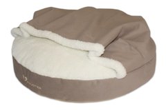Лежак для собак та котів Lounge Beige з капюшоном XS - діаметр 50см, висота 9см