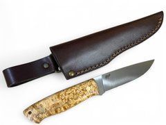 Ніж Trapper 95, (ELMAX 95х23х3,5мм, 60HRC) чохол - шкіра, руків`я - карельська береза, BRISA, Коричневий