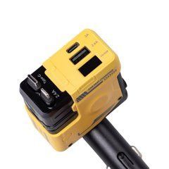Автомобільний зарядний пристрій MECHA з висувними кабелями та портами USB/Type-C Жовтий HP-A1Y, Жовтий