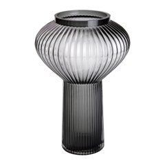 Скляна ваза 30 см сіра HP-1718