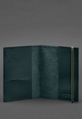 Шкіряна обкладинка для паспорта 1.0 зелена, Зелений, натуральна шкіра Krast