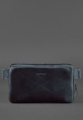 Шкіряна поясна сумка Dropbag Maxi синя Crazy Horse, Синий, натуральна шкіра Crazy Horse