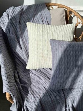 В'язана наволочка COTTON молочна 45х45 см, Кремовый