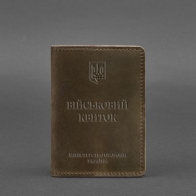 Шкіряна обкладинка для військового квитка 7.0 темно-коричнева Crazy Horse, натуральна шкіра Crazy Horse, прозора перегородка - пластифікований ПВХ (полівінілхлорид)