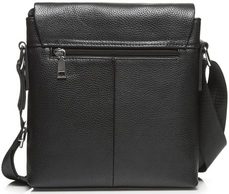 Чоловіча сумка через плече з натуральної шкіри Tiding Bag A25-1291A чорна, Черный