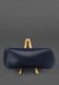Кожаный чехол для очков с клапаном на магните Темно-синий Краст