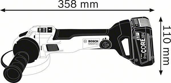 Угловая шлифмашина Bosch GWS 18V-10 C + пылесос GAS 18V-1 + 2 акб 5 Ah + ЗУ (06019G310P)