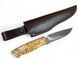 Ніж Trapper 95, (ELMAX 95х23х3,5мм, 60HRC) чохол - шкіра, руків`я - карельська береза, BRISA, Коричневий