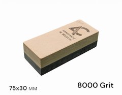 Камінь точильний (Coticule Schist) 75мм*30мм, 8000/0 Grit, гранатовий сланець та підкладка (201AC), серый