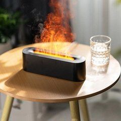Зволожувач повітря аромадифузор портативний з ефектом полум'я 25 см Black, Черный