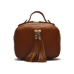 Женская кожаная сумка кросс-боди Italian fabric bags 2039 brown