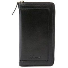 Гаманець чоловічий шкіряний (портмоне для подорожей, тревелер) Ashwood TW01 чорний