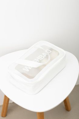 Прозрачная сумка-косметичка c ручками Washbag White 25см