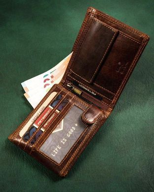 Кошелек мужской кожаный Peterson PTN WL-0305-COM-5037 коричневый