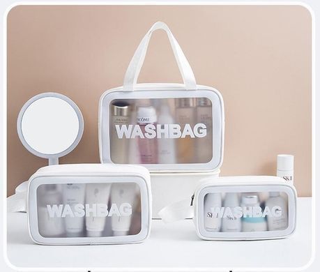 Прозрачная сумка-косметичка c ручками Washbag White 25см