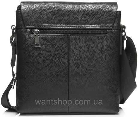 Чоловіча шкіряна сумка-месенджер Tiding Bag 75-1271 Чорна, Черный