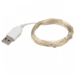 Гірлянда світлодіодна роса USB 10 м, 100 LED (Білий), Білий