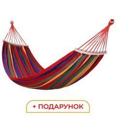 Гамак туристичний підвісний тканинний 174х80 см з планкою Червоний SJ-0010-2R, Червоний