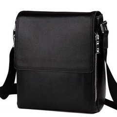 Чоловіча шкіряна сумка через плече Tiding Bag SK N12217 чорна, Черный