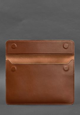 Шкіряний чохол-конверт на магнітах для MacBook 13 Світло-коричневий, Коричневий
